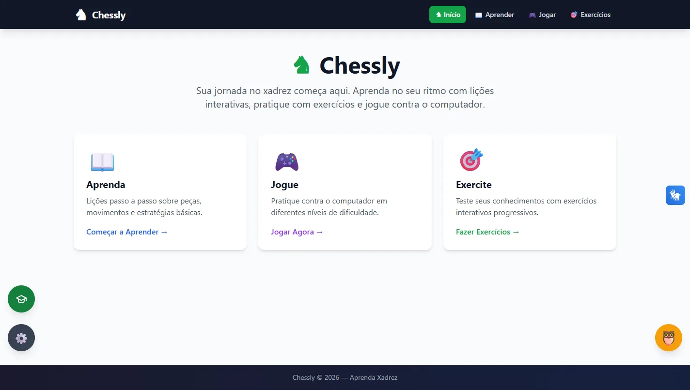 Tela do projeto chessly