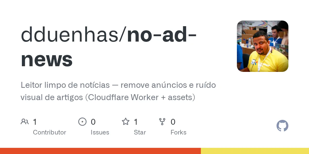 Tela do projeto no-ad-news